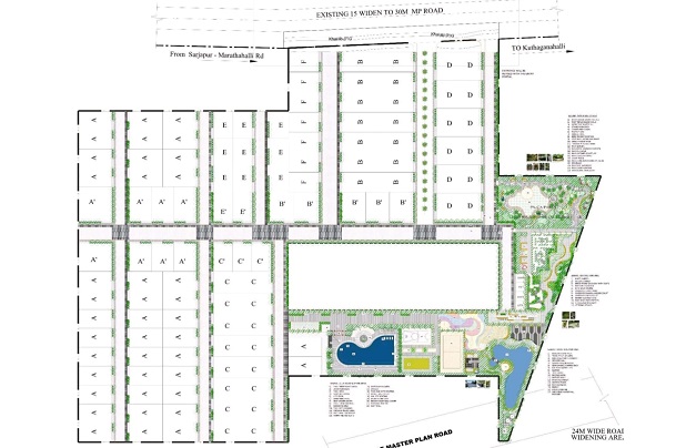 Master plan layout of Godrej Plots Jaipur showing plot distribution and green spaces