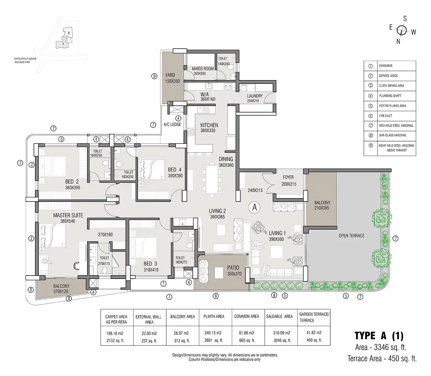 Nehlia Santo Hills 3 BHK Floor Plan
