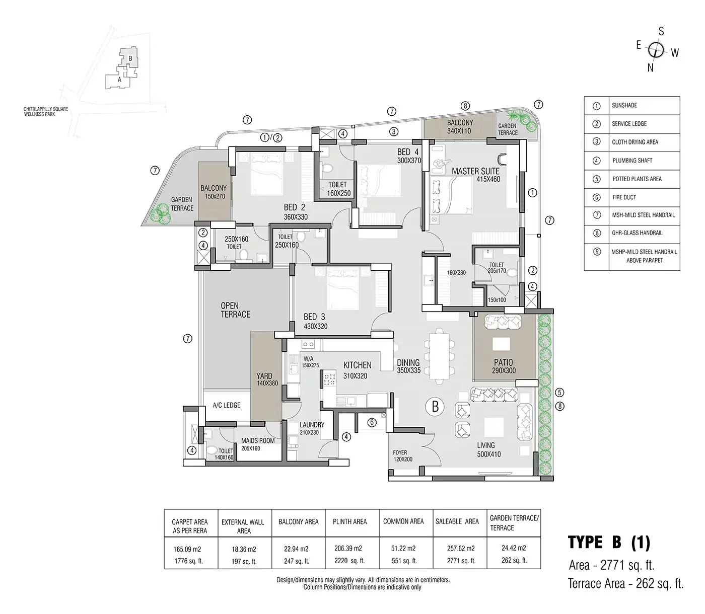 Nehlia Santo Hills 2 BHK Floor Plan